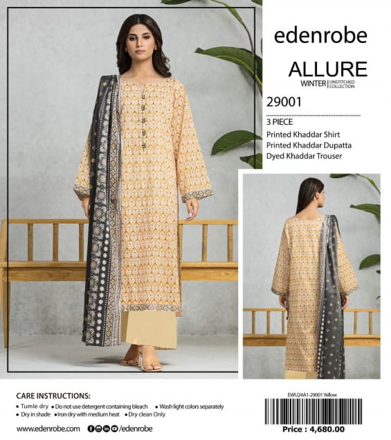 Edenrobe Allure Unstitched winter Collection