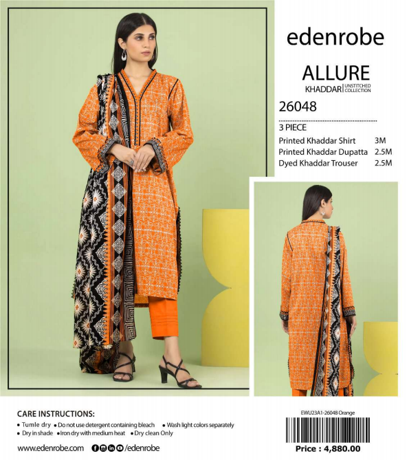 Edenrobe Allure Unstitched winter Collection