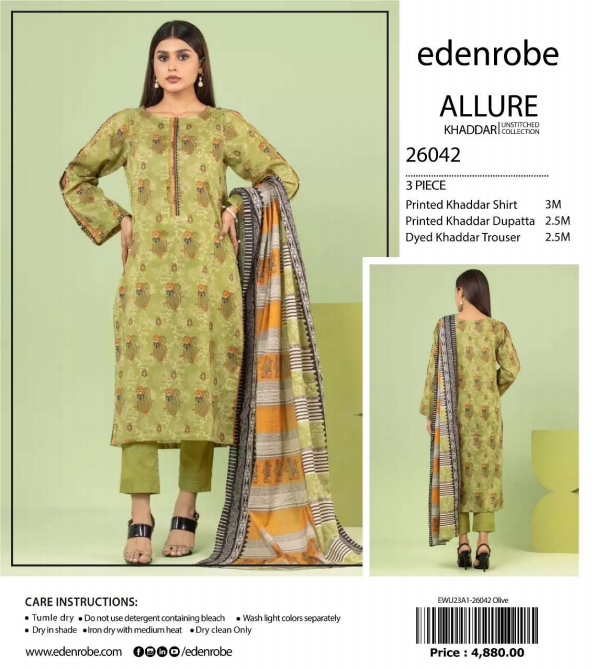 Edenrobe Allure Unstitched winter Collection